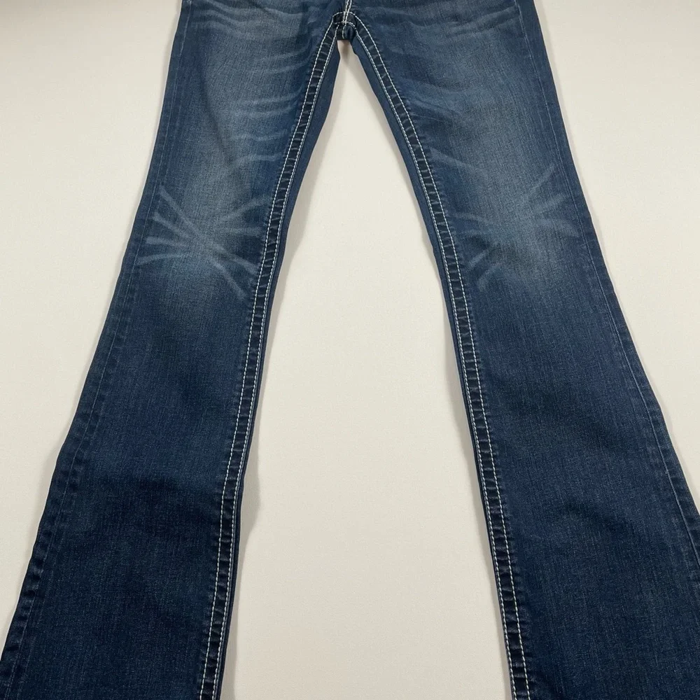 Miss Me Bootcut Jeans JP5534B Embroidered Fleur-de-Lis Wings  Sz 26 - Picture 6 of 14